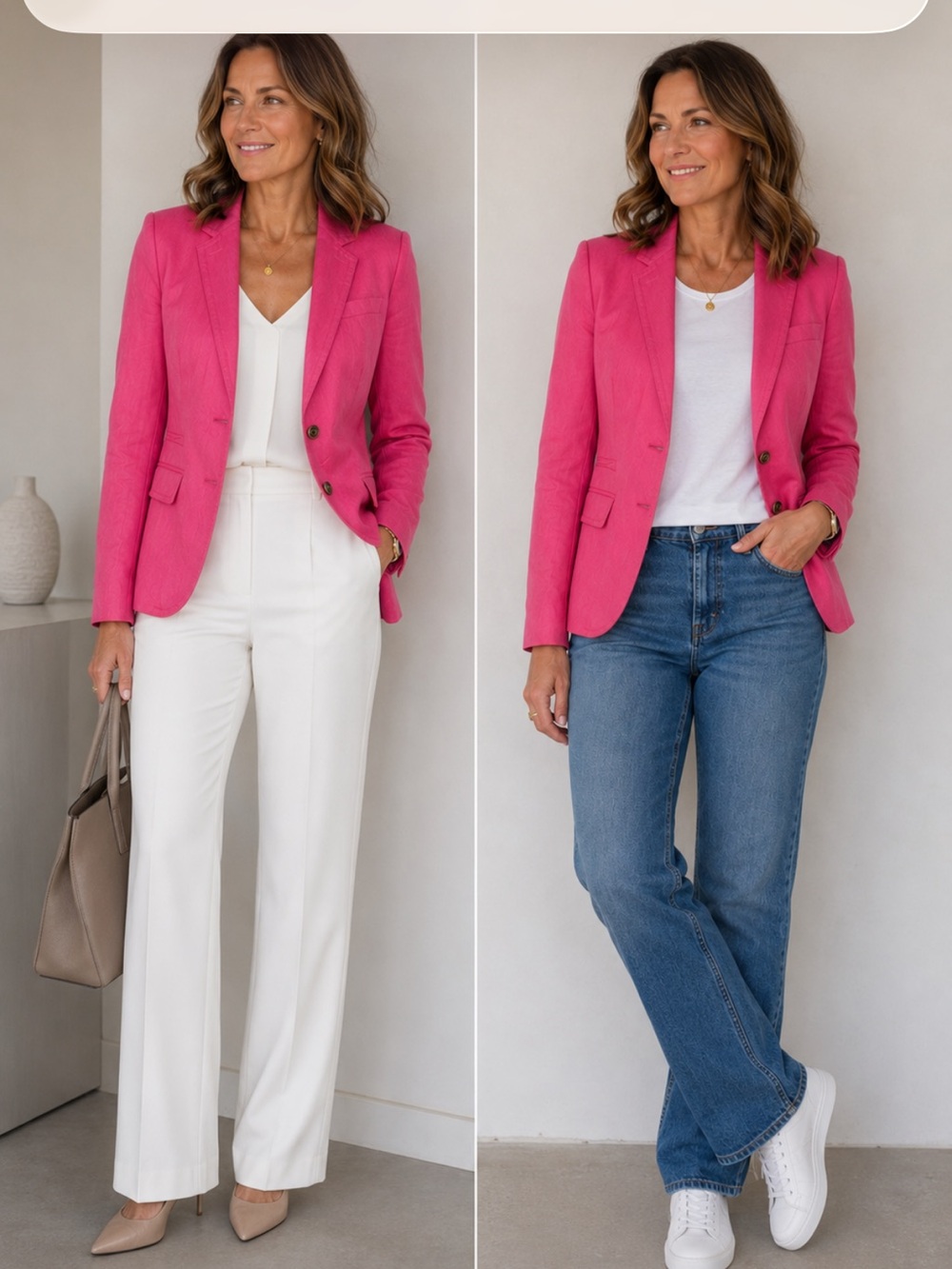 J. Crew Hot Pink Schoolboy Blazer Pop of Color, Classic look !  Size 2 Tall